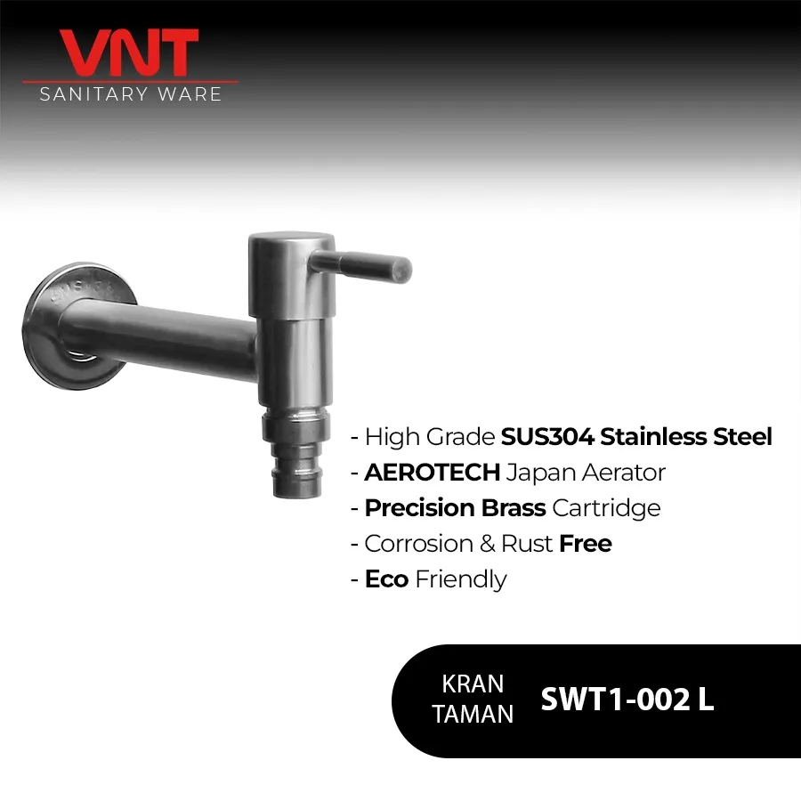 VNT Keran Air Taman Stainless SUS 304 SWT1-002 Kran Tembok Engkol Mesin cuci