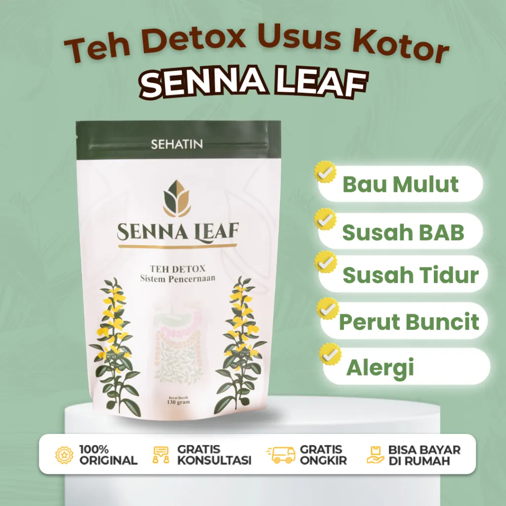 Senna Leaf Herbal Tea Original Teh Detoks Usus