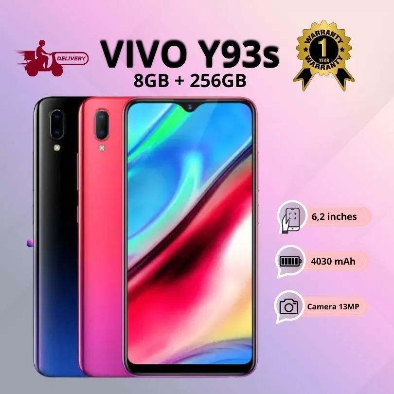 SMARTPHONE VIVO asli Ori ANDROID  Handphone Y93s Ram 8/256GB 6.22inch Baru Fullset