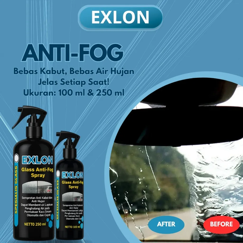 EXLON - ANTI FOG SPRAY ANTI EMBUN & ANTI AIR (EFEK DAUN TALAS)