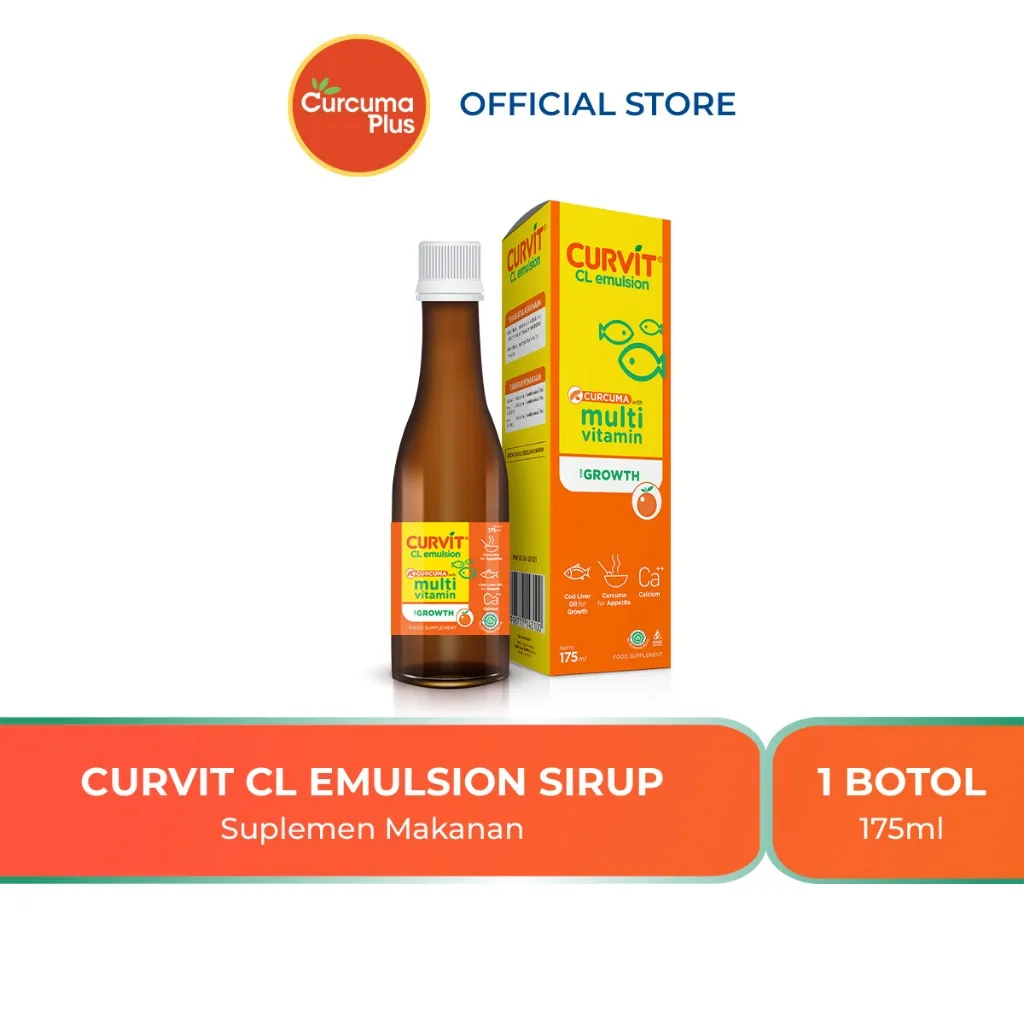 Curvit CL Emulsion Multivitamin dan Suplemen Nafsu Makan Rasa Jeruk 175ml