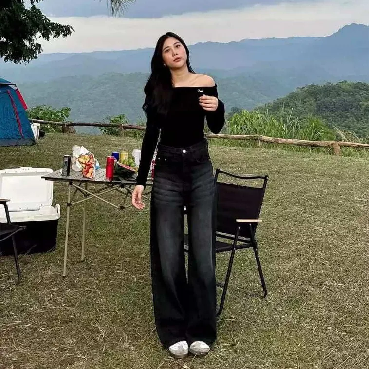 Elsaga Celana Jeans Wanita Gombrong Wishker