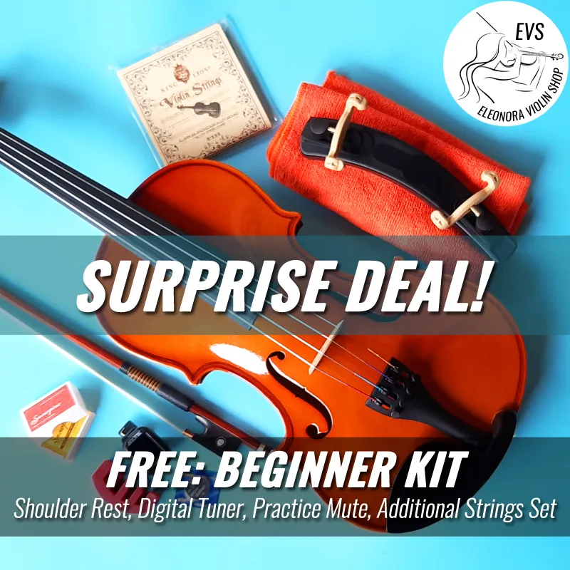 Matthias Kreutzer MV1000 Violin Biola Pemula Pro Setup Ready to Play (4/4 3/4 1/2) Paket Komplit