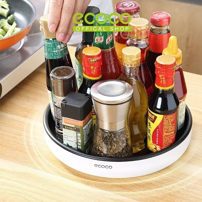 ECOCO 360° Rotating Storage Box - Box kosmetik rak dapur rak bumbu multifungsi bisa diputar