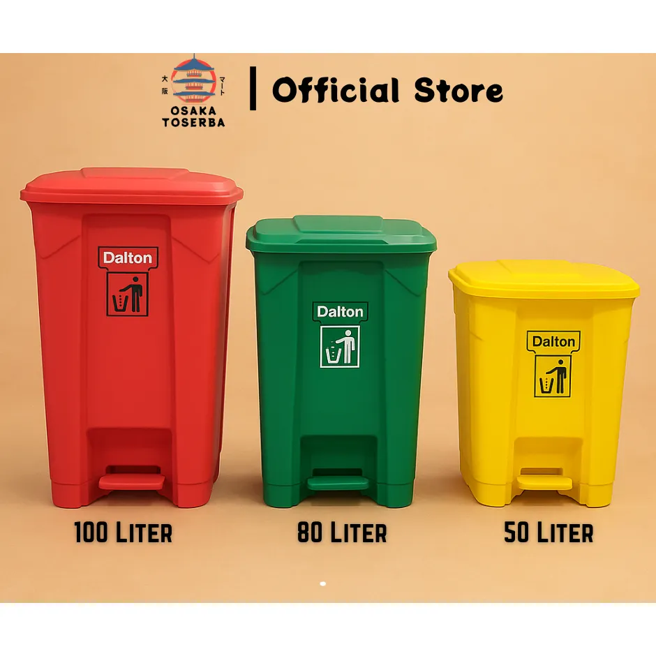 Tempat sampah injak 100 / 80 / 50 Liter Tong sampah pedal depan injak plastik HDPE DALTON