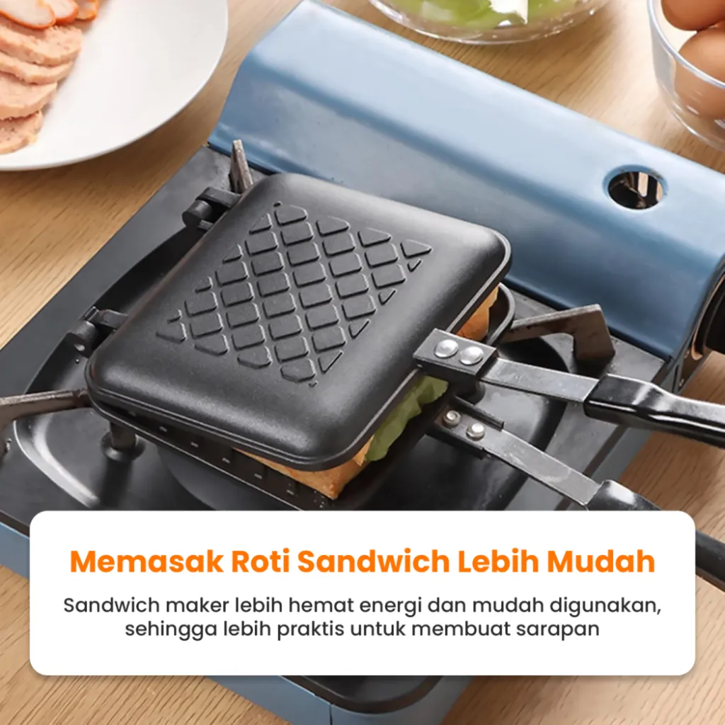 MODERN CETAKAN SANDWICH MAKER Nonstick bread toaster panini panci panggangan grill pan