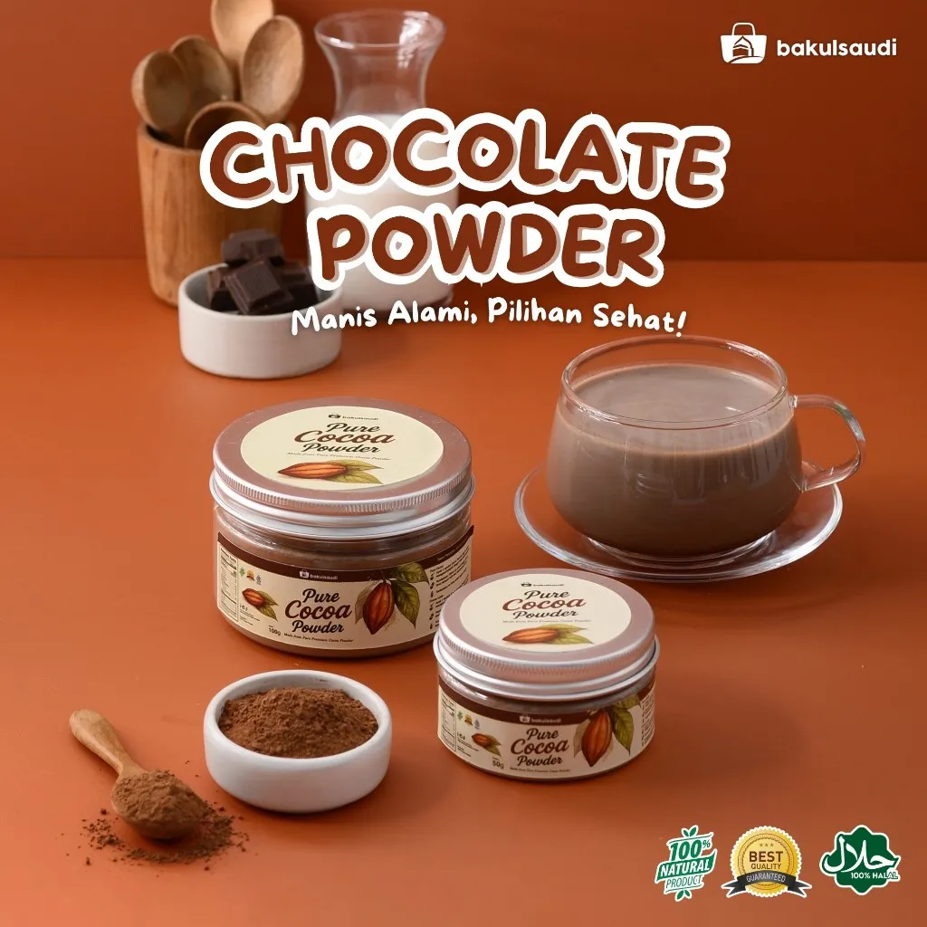 Chocolate Cocoa Powder 100% Pure / Bubuk Coklat Serbuk Kakao Organik 100% Murni Asli
