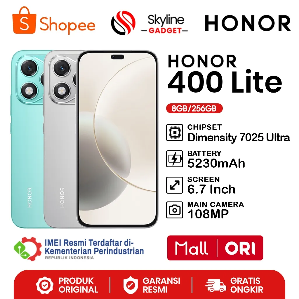 Honor 400 Lite [8GB+256GB] - Garansi Resmi 1 Tahun