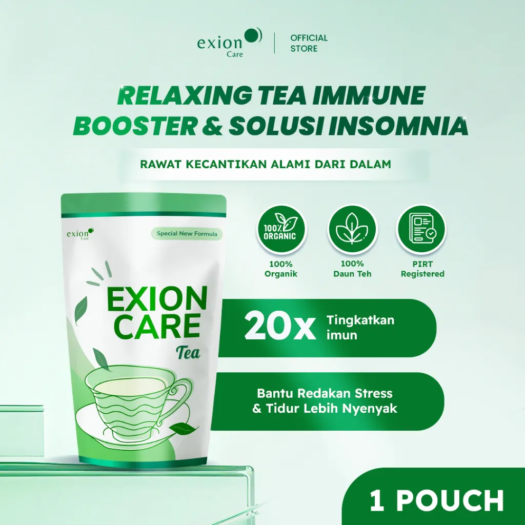 Exioncare Tea Green Series 1 Pouch - Isi 20 Tea Bag | | Teh Detox | Teh Meyegarkan | Meringankan Insomnia | Mengatasi Kecemasan | Teh Herbal | Minuman Herbal | Teh Hijau | Greentea | Greentea | Teh Alami | Daun Pegagan | Menjaga kesehatan badan