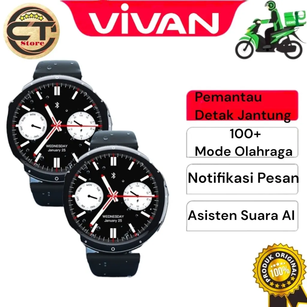 Smart Watch ViVan VWY1 Waterproof (Bisa Kirim Instan)