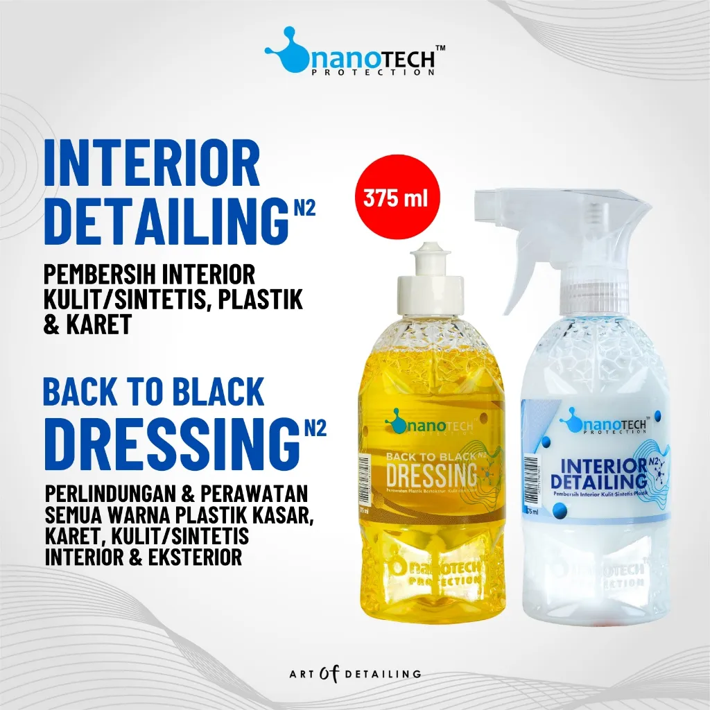 Pembersih Perawatan Interior Mobil / PAKET - nanoTECH PROTECTION - Interior Cleaner - INTERIOR DETAILING - Pembersih Jok Mobil - Pengkilap Dasboard - Penghilang Noda Jok - BACK to BLACK DRESSING - Interior Dressing - Perawatan Jok Kulit - Paket (B2BD+ID)