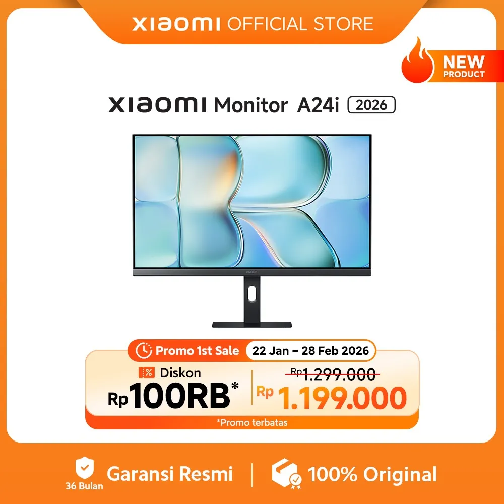 Xiaomi Monitor A24i 2026 Layar Jernih dengan Full HD Fast IPS | Refresh Rate Tinggi 144Hz | Warna Akurat dengan 99% sRGB | Nyaman di Mata dengan Low Blue Light | Monitor PC [Official Store]