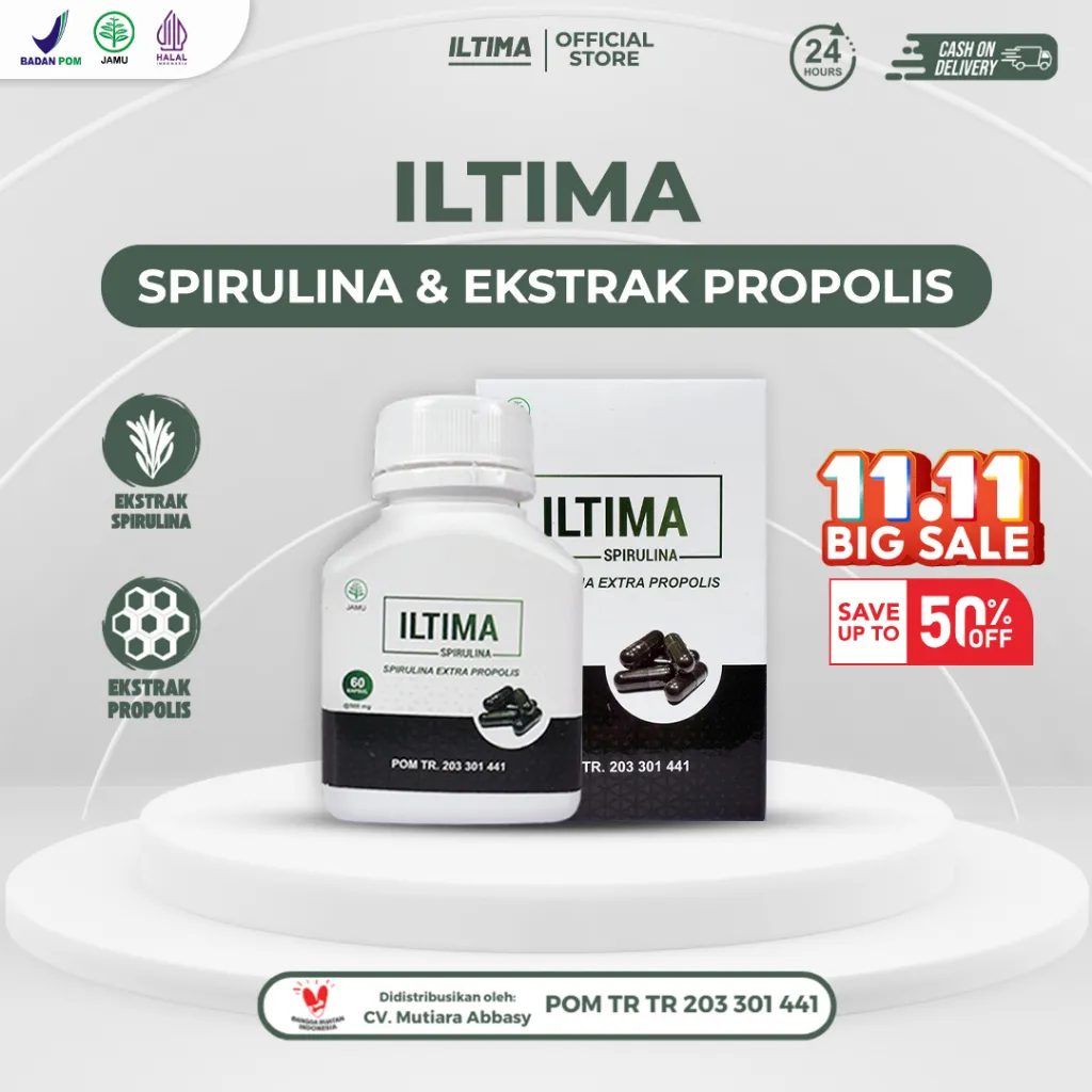 ILTIMA Herbal Spirulina Propolis – Bantu Jaga Fungsi Ginjal & Metabolisme Usia 40 | BPOM
