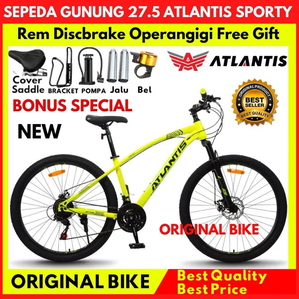 Sepeda Gunung 26 27.5 MTB Atlantis 730 Rem Cakram New