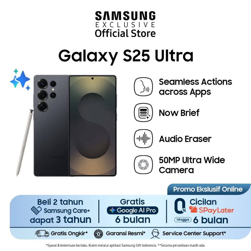 Samsung Galaxy S25 Ultra 12/1TB Online Exclusive Color | Smartphone AI | Galaxy AI | Kamera 200MP | Prosesor Snapdragon 8 Elite | S Pen