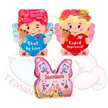 SILVERQUEEN SPECIAL EDITION Cupid Approved Shot By Love Butterfly Edisi Valentine isi 3 x 26gr Cokelat Cashew Silver Queen Chocolate