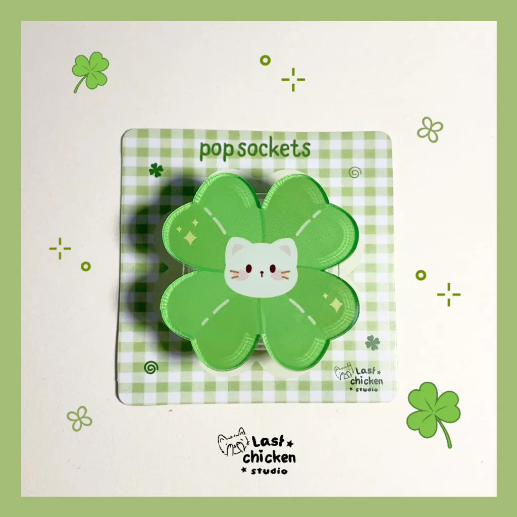 Clover acrylic Pop socket | Clover cat pop socket