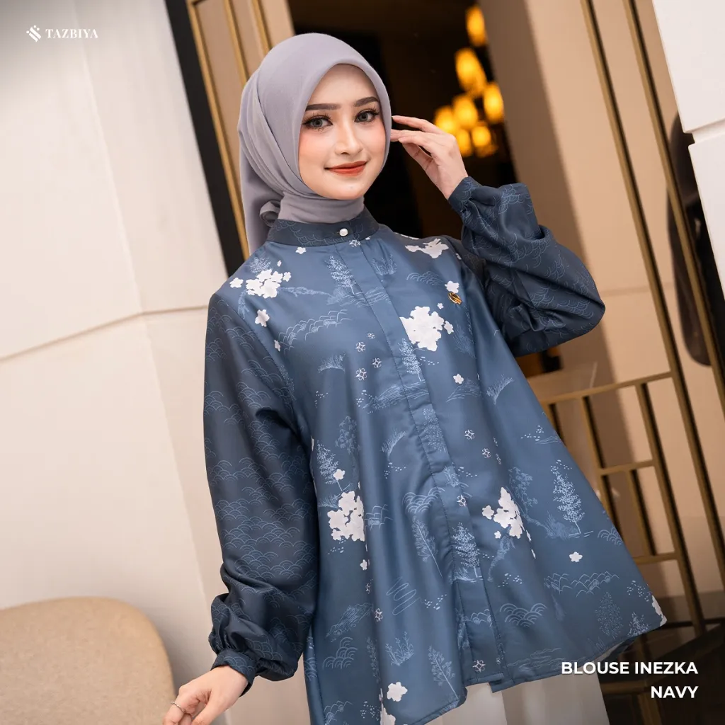 [NEW] Tazbiya Blouse Inezka Series | Atasan Wanita | Kemeja Wanita | Kemeja Motif Wanita | Blouse