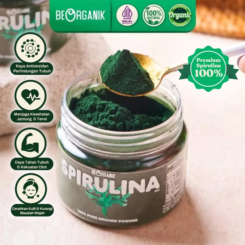 BEORGANIK SPIRULINA POWDER / MASKER BUBUK SPIRULINA 80GR