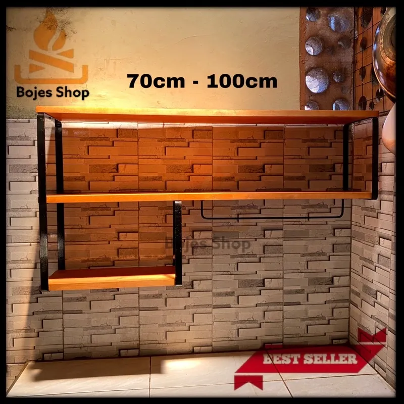 KITCHENSET rak dinding bumbu dapur / rak dinding dapur 3 ambalan serbaguna