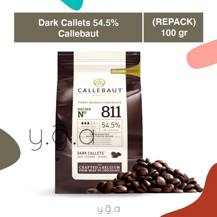 Callebaut Dark Chocolate Callets 811 54.5% (REPACK) 100gr / Coklat Couverture