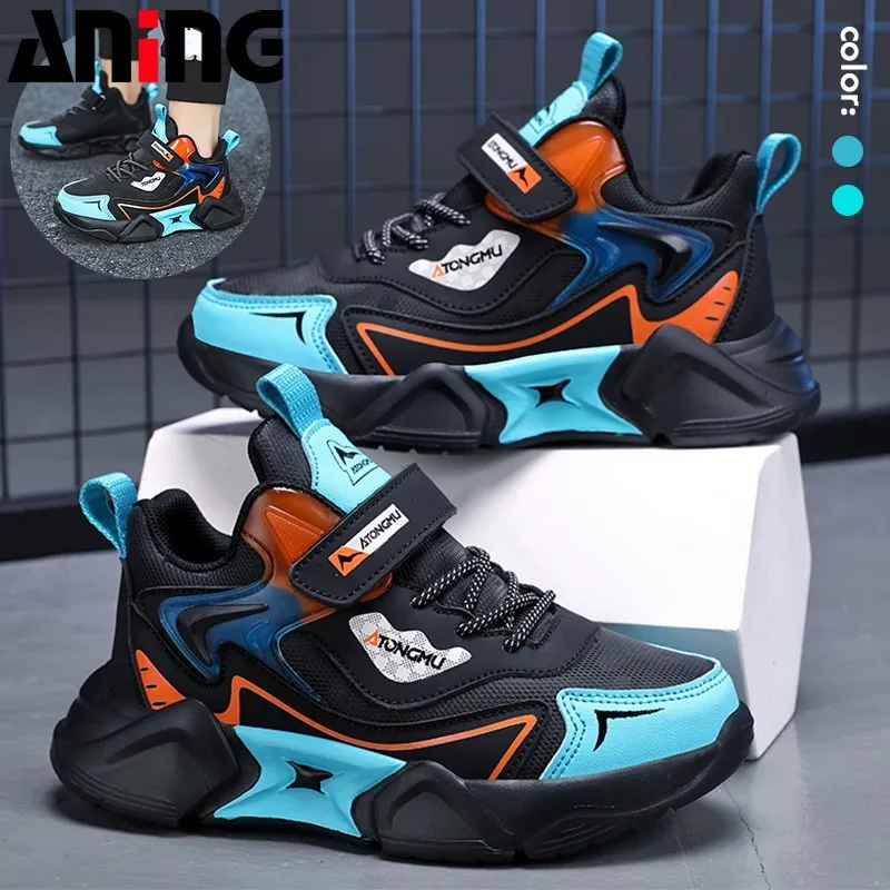 ANINGAINGBOY-Sepatu Sneakers Anak sepatu anak laki Lembut Running Kets Casual Model Tali Velcro Bernapas Ukuran 28-37