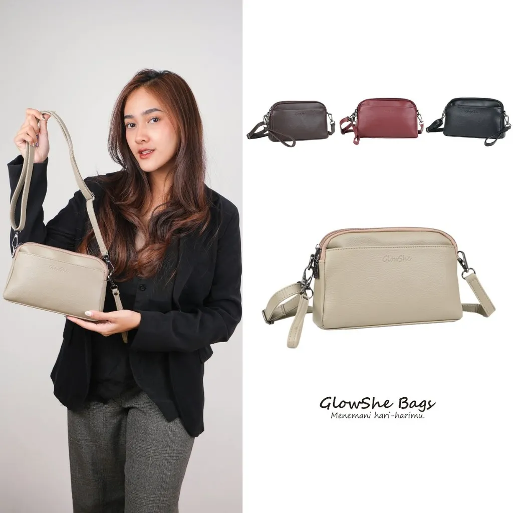 GlowSheBags ANTHA BAG  | Clutch wanita Tas Selempang Wanita Premium Women Sling Bag Shoulder Bag
