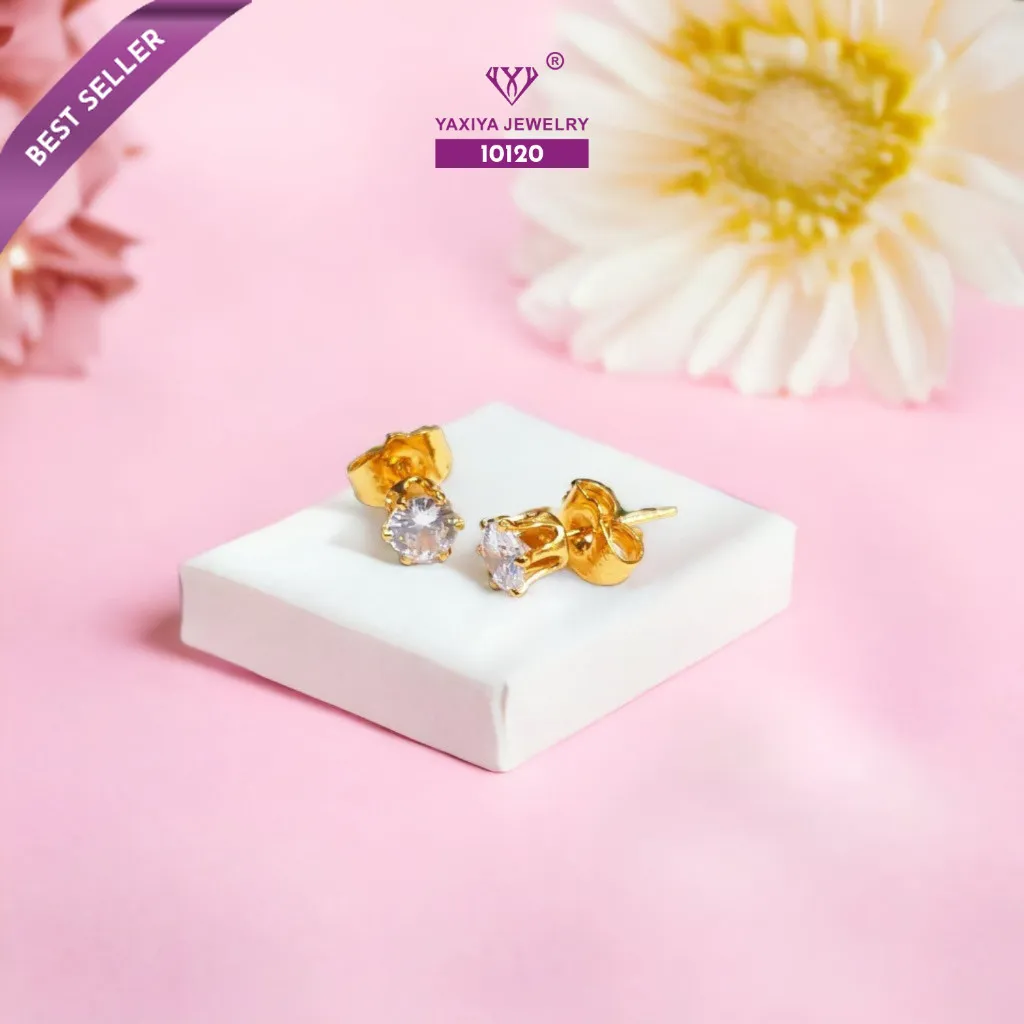 Yaxiya Anting Tusuk Mata 1 Perhiasan Lapis Emas 18K X4-960