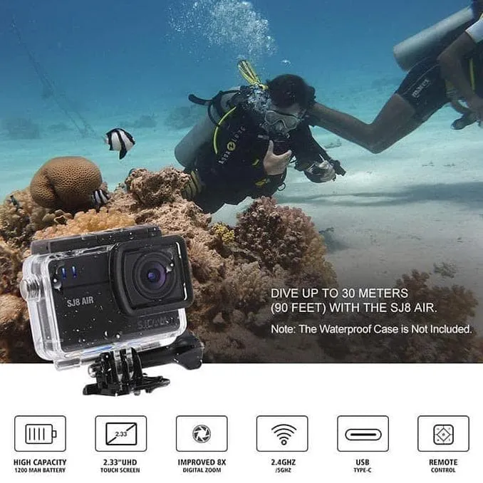SJCAM SJ8 AIR Touchscreen Action Camera - Black
