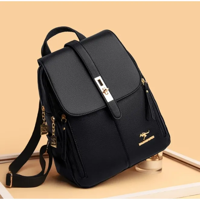 Felicia - Tas Ransel Wanita Korean Style Tas Ransel Wanita Import Batam Tas Batam Tas Ransel Wanita Semi Kulit Tas Ransel Wanita Kunci Backpack Wanita Tas Ransel Wanita Anti Air