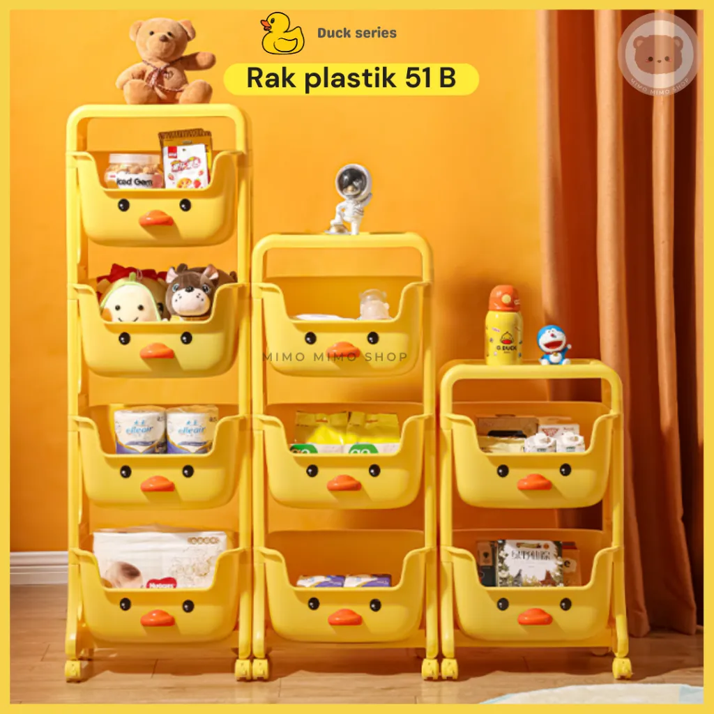 51 B RAK RODA SUSUN BEBEK TINGKAT LEMARI PENYIMPANAN RAK DAPUR / RAK MAINAN / RAK TOILET MULTIFUNGSI