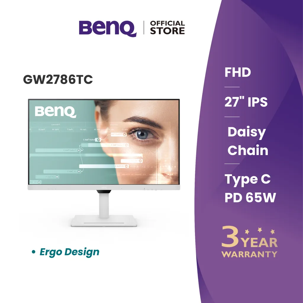 BenQ GW2786TC 27" IPS 1080p Home Office Monitor, FHD, USB-C, 100Hz, Eye-Care
