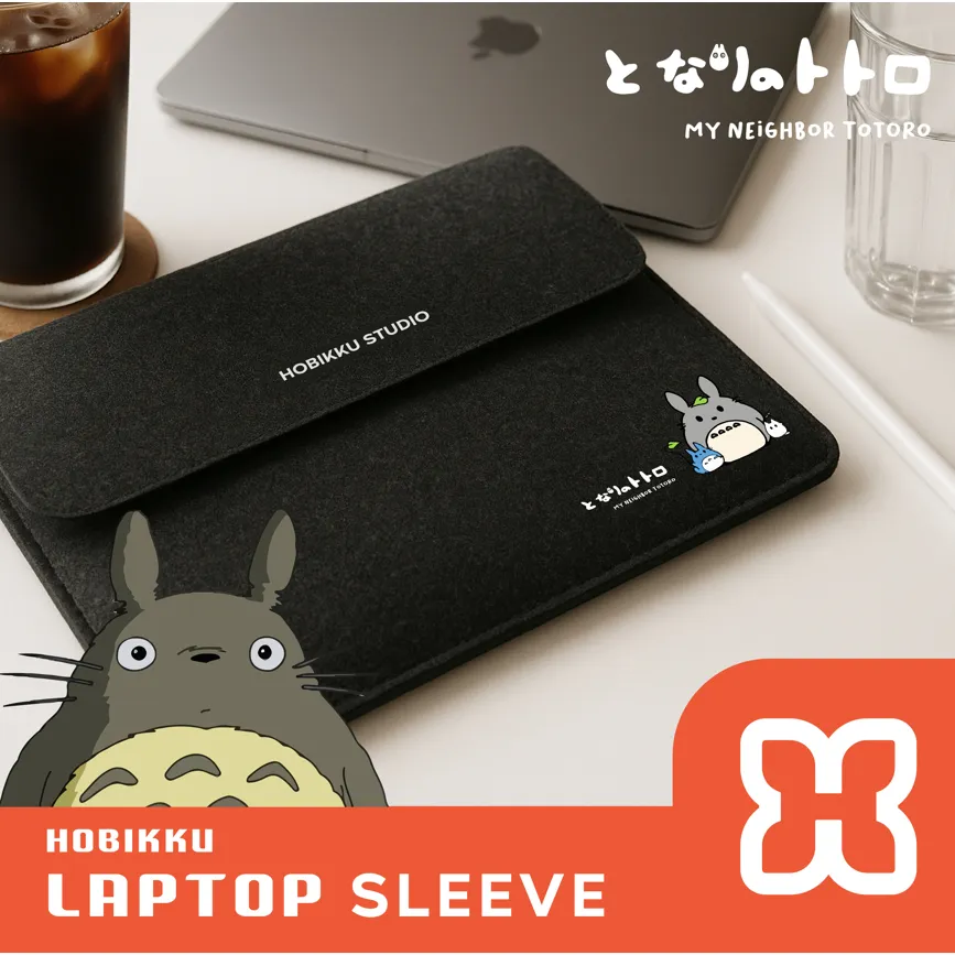 Hobikku  Tas  Laptop Sarung Laptop Sleeve tempat laptop Studio ghibli Totoro kuliah sekolah