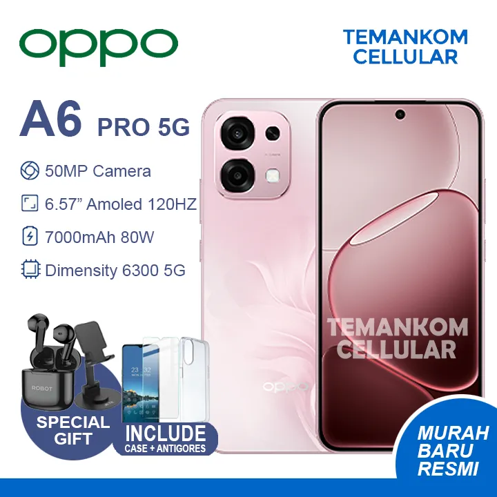 Oppo A6 Pro 5G 16GB RAM 8+8 Extend 8/256 8GB 256GB FREE ENCO BUDS 2 PROMO Garansi Resmi