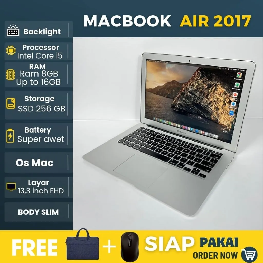 Laptop macbook Air 2017 Intel Core i5 Ram 8GB SSD 256GB  - like new