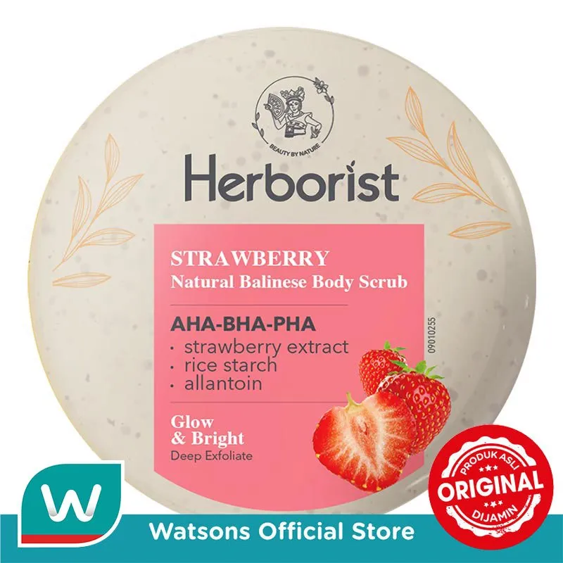 Herborist Natural Balinese Body Scrub AHA-BHA-PHA Strawberry 200g