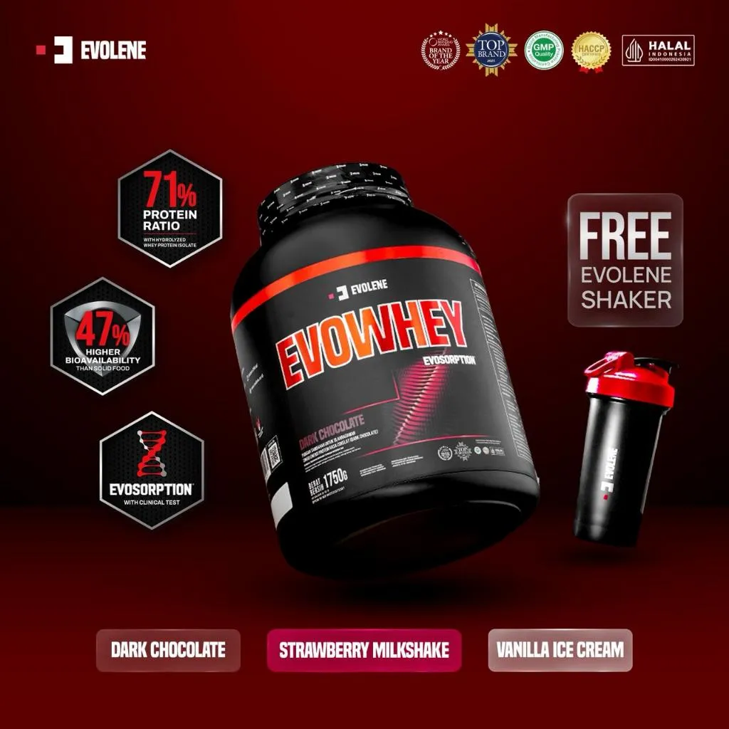 Evolene [NEW] EvoWhey Evosorption -Whey Protein 50 Serving/1550gr - Suplemen Fitness