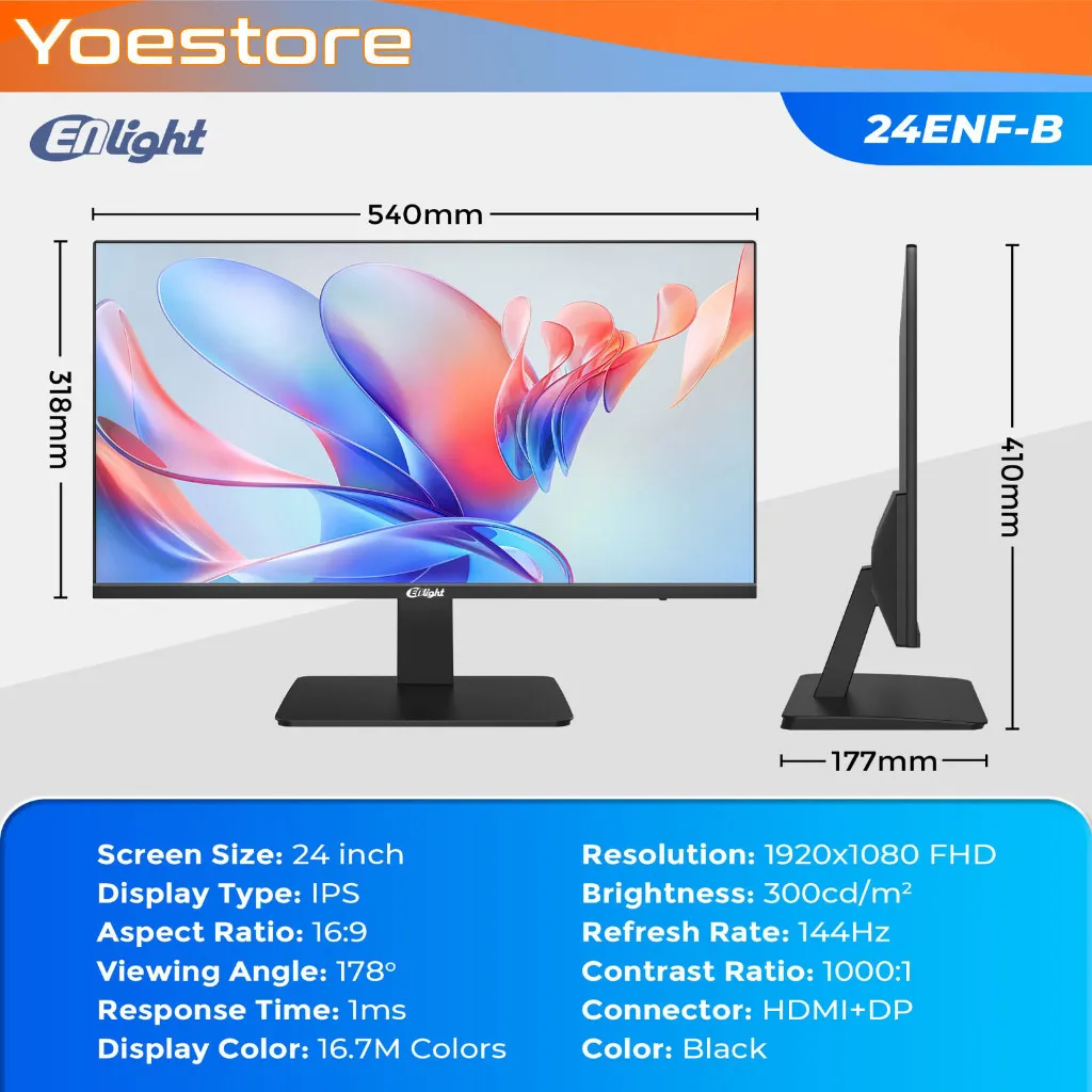 ENLIGHT MONITOR 24ENF-B IPS 23.8" inch Display - 144Hz FULL HD