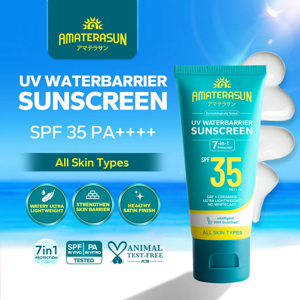 AMATERASUN [REAL SPF CERTIFIED]  UV WaterBarrier SPF 35 PA++++ - HALAL CERTFIED & WUDHU FRIENDLY
