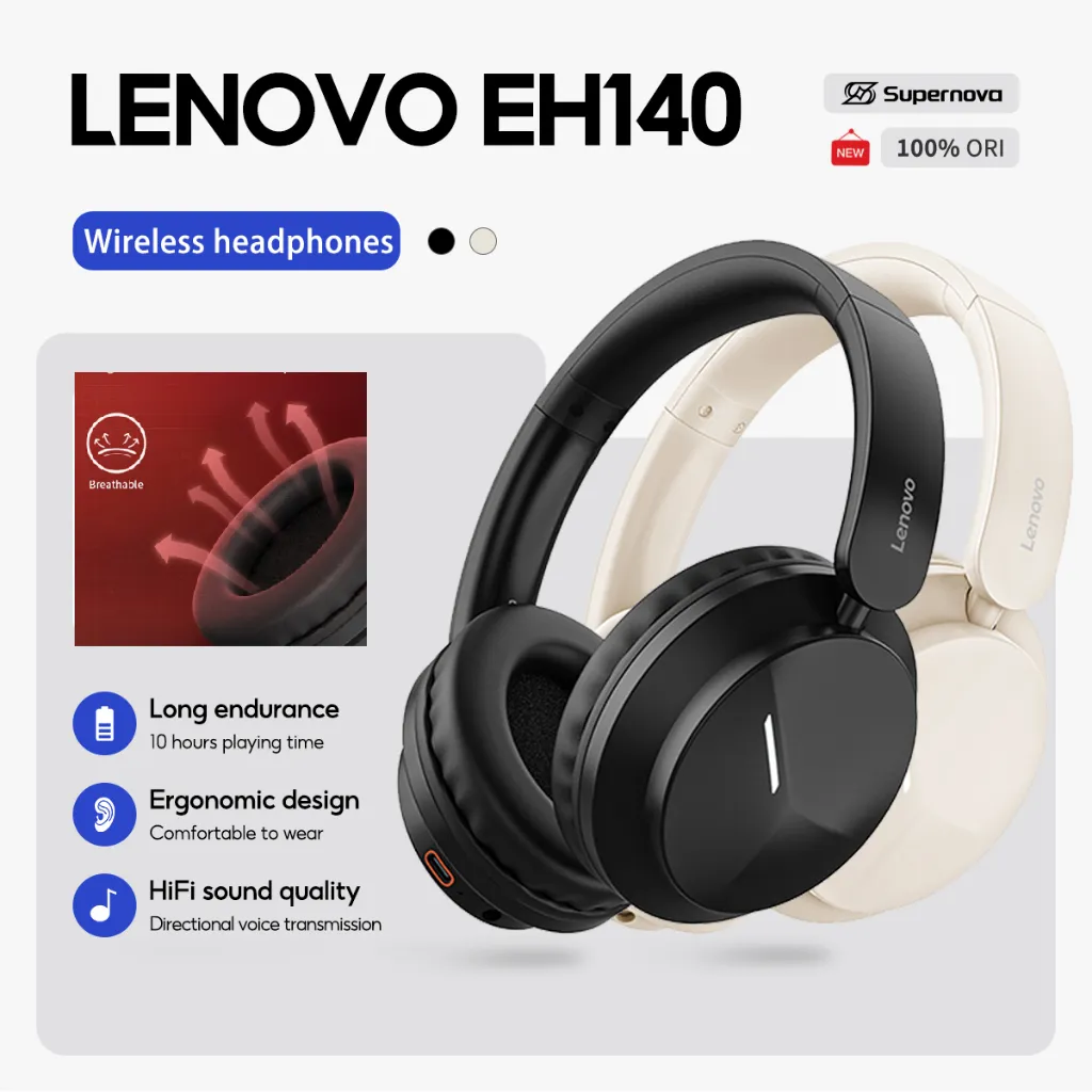 Supernova x Lenovo ENC EH140 Earphone Noise Reduction Foldable Bluetooth Wireless Headset Headphone BT5.4