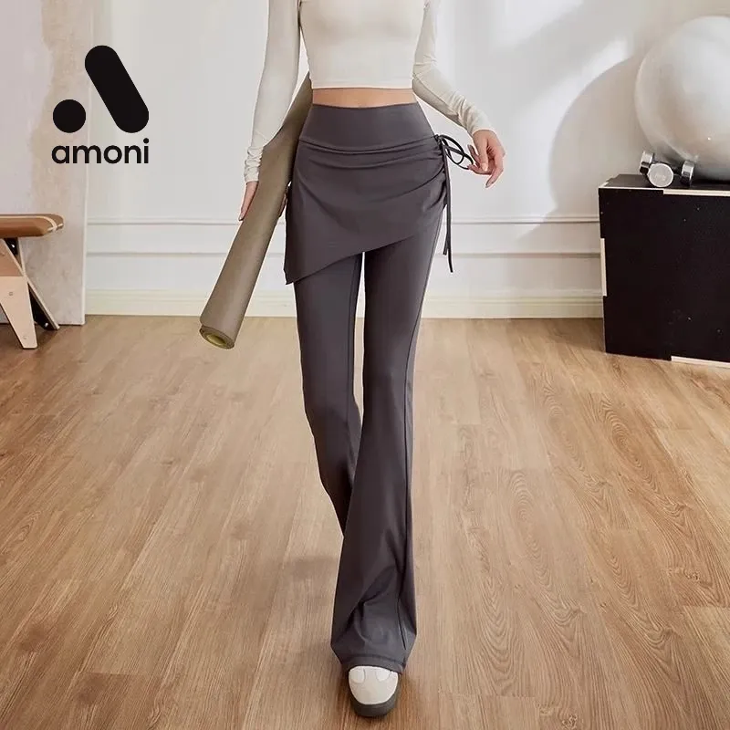 AMONI.id 2-in-1 Legging Rok Celana Olahraga Wanita Premium Highwaist Skirt Pant Pilates Yoga LGS607