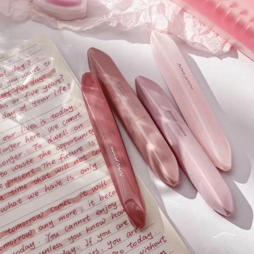 Highlighter Pen 4pcs Spidol Warna Warni 1 Set Stabilo Pen Pastel Lucu Highliter Pena Pink Aesthetic Perlengkapan Sekolah Alat Tulis Cute Things For School