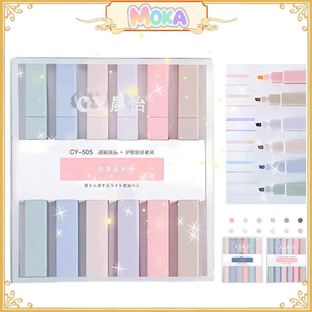 MOKA 1 Set 6 Pcs Stabilo "Pastel Multicolor Pallete" Edition / Highlighter High Quality MKP88