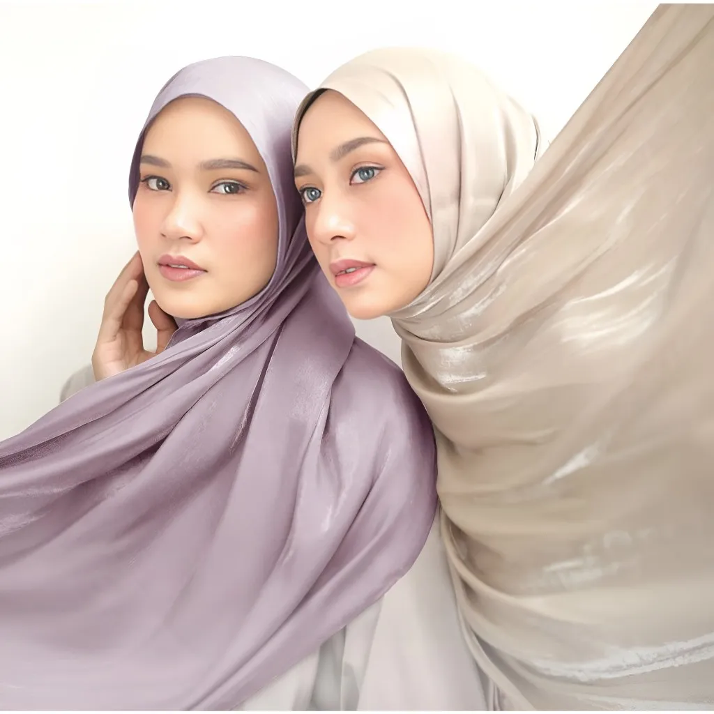 𝐉𝐀𝐂𝐄-PASHMINA SHIMMER SILK Youryu Hijab Pasmina Syal Yoryu Arabian Turkish Shawl