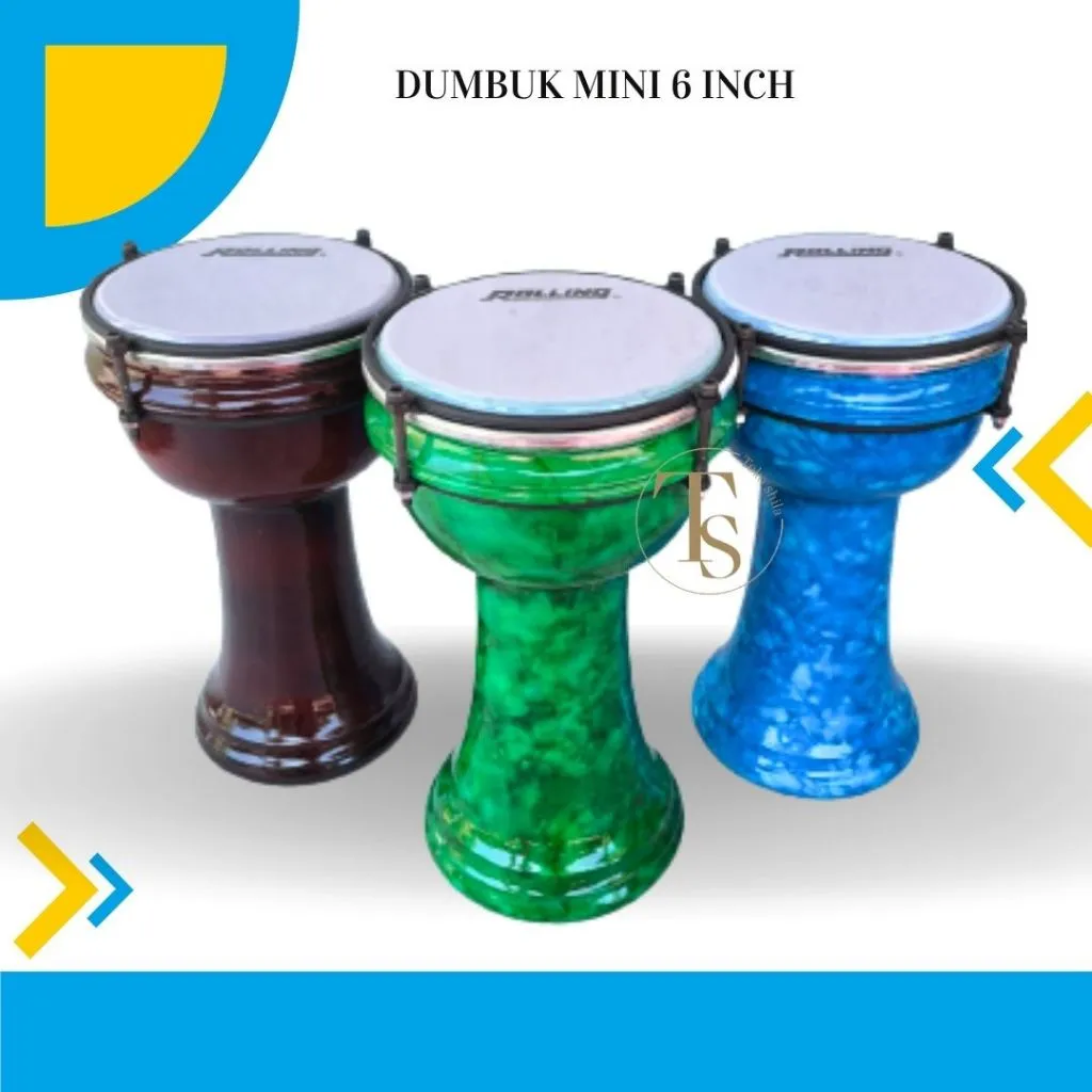 Alat Musik Darbuka/ Dumbuk Hadroh Pinggang Mika 6 inch Anak