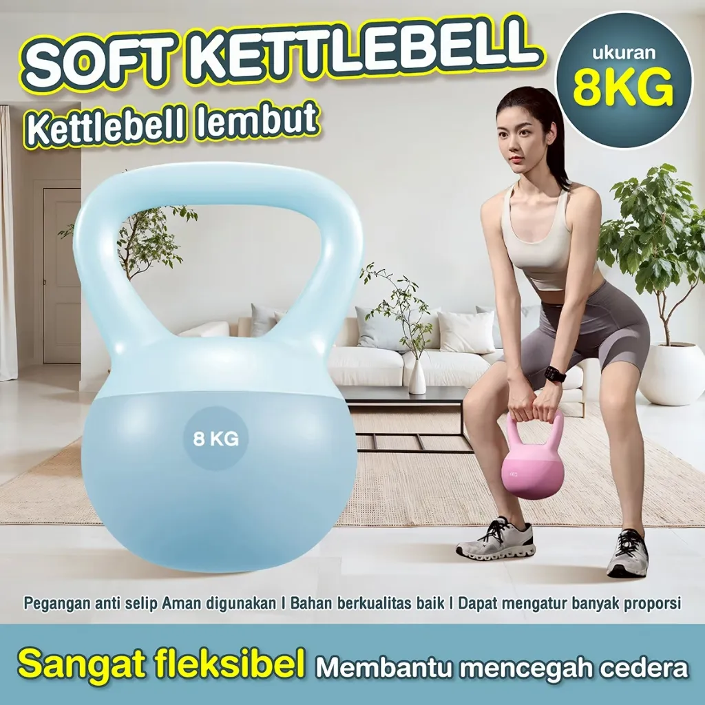 Better Sport Kettlebell Lunak 4/6/8kg | Dumbell Set Peralatan Kebugaran Rumah Latihan Beban Otot