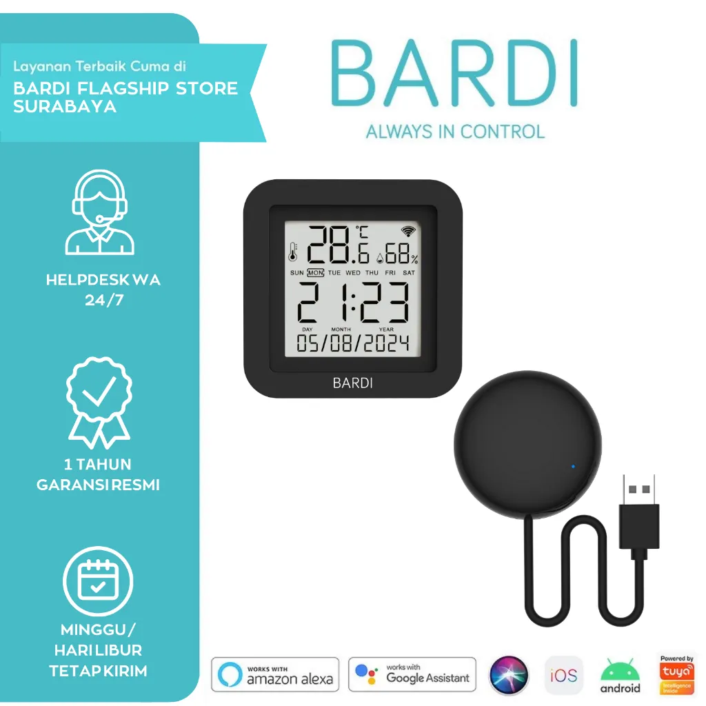 BARDI IR Remote Smart Infrared AC/TV 12meter / IR Remote Control with Temperature & Humidity Display