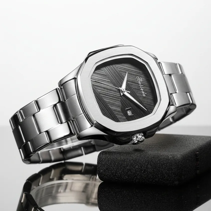 Jam Tangan Pria Belleda 9672 Stainless Steel Anti Air Original Luxury COD Calendar Termurah Terlaris