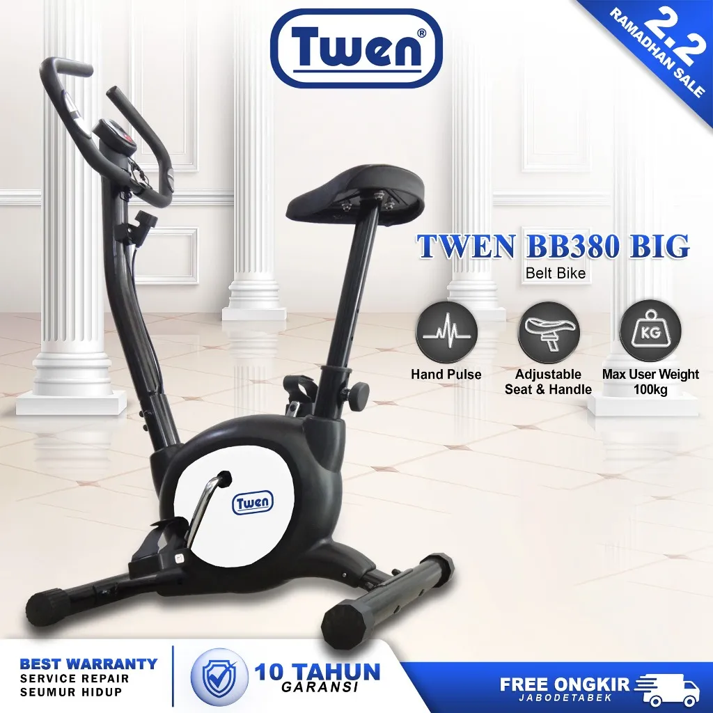 TWEN Sepeda Statis BB379 Big BB380 Big Exercise Bike Excercise Bike Belt Bike Sepeda Fitness Alat Fitness