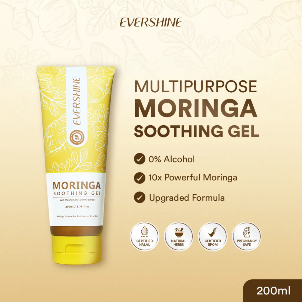 Evershine Moringa Soothing & Moisturizing Gel With Aloe vera For Day & night cream wajah & badan